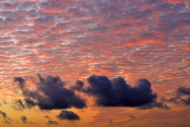 Close up of  beautiful sunrise with cloudy sky. Abstract nature background.