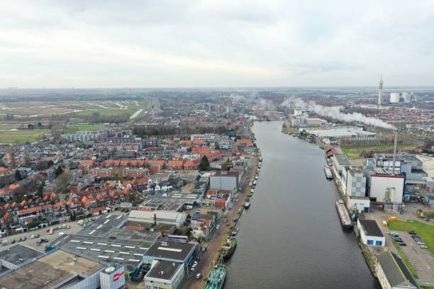 istock Aerial view of a city at a river 1479046485