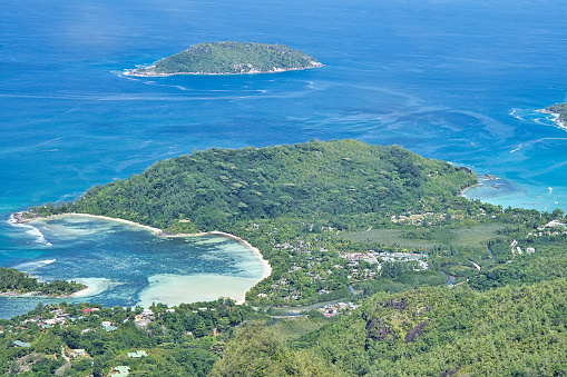 Aerial over the U.S. Virgin Island Beaches of St. Thomas and St. John