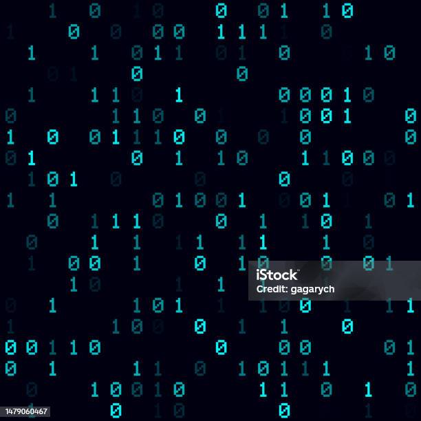 Abstract Technology Background Cyan Sparse Binary Background Small ...