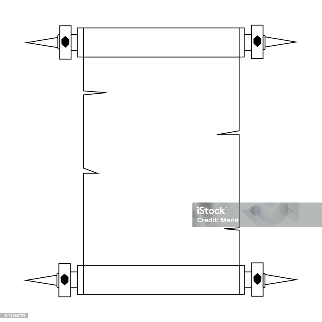 Coloring Book Open Scroll Vector Illustration Stock Illustration