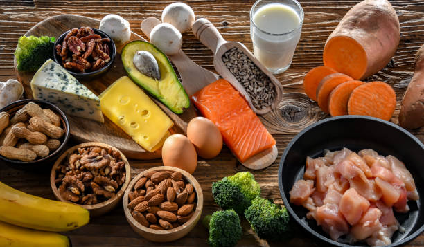 istock Composition with food products rich in biotin 1479070033