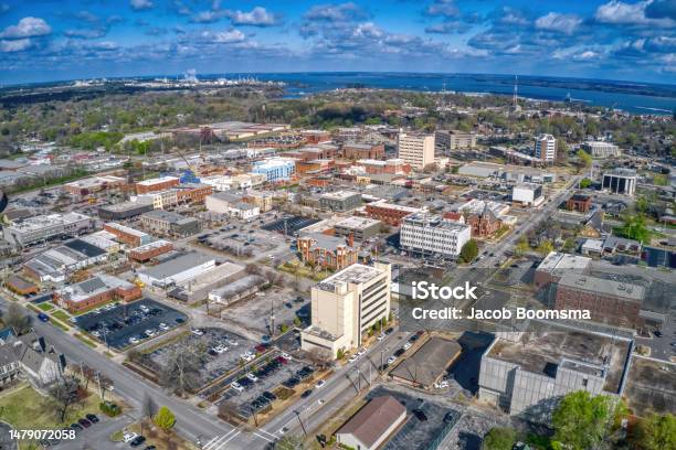 Aerial View Of Decatur Alabama During Spring Stock Photo - Download Image Now - Alabaster, City, Color Image