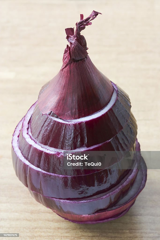 Onion Red onion which is cut in round slices. Chopped Food Stock Photo