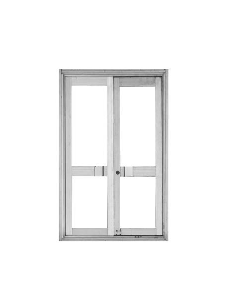 istock Modern aluminium doors with glass windows isolated on white background. 1479075495
