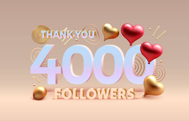 Thank you 4000 followers, peoples online social group, happy banner celebrate, Vector Thank you 4000 followers, peoples online social group, happy banner celebrate, Vector illustration Worshipper stock illustrations