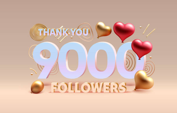 Thank you 9000 followers, peoples online social group, happy banner celebrate, Vector Thank you 9000 followers, peoples online social group, happy banner celebrate, Vector illustration Worshipper stock illustrations