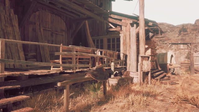 abandoned wooden deserted buildings in bodie ghost town