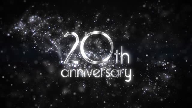 Congratulations on the 20th anniversary in silver color and silver particular