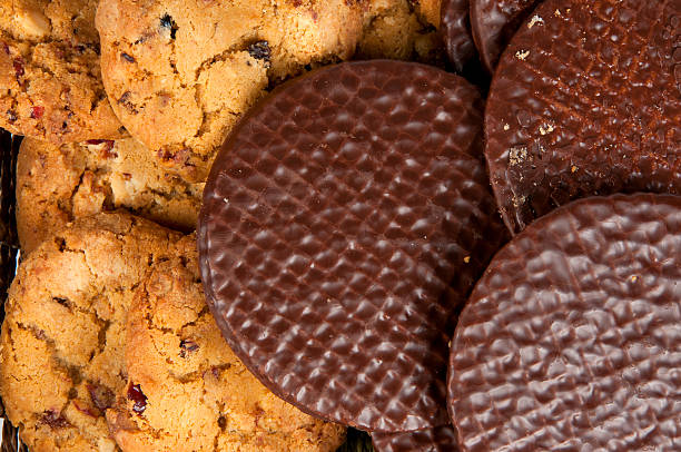 istock oatmeal cookies and chocolate wafers 147908175