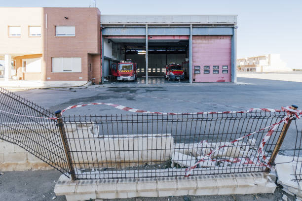 istock Fire trucks at a firefighter depot at daytime 1479087940
