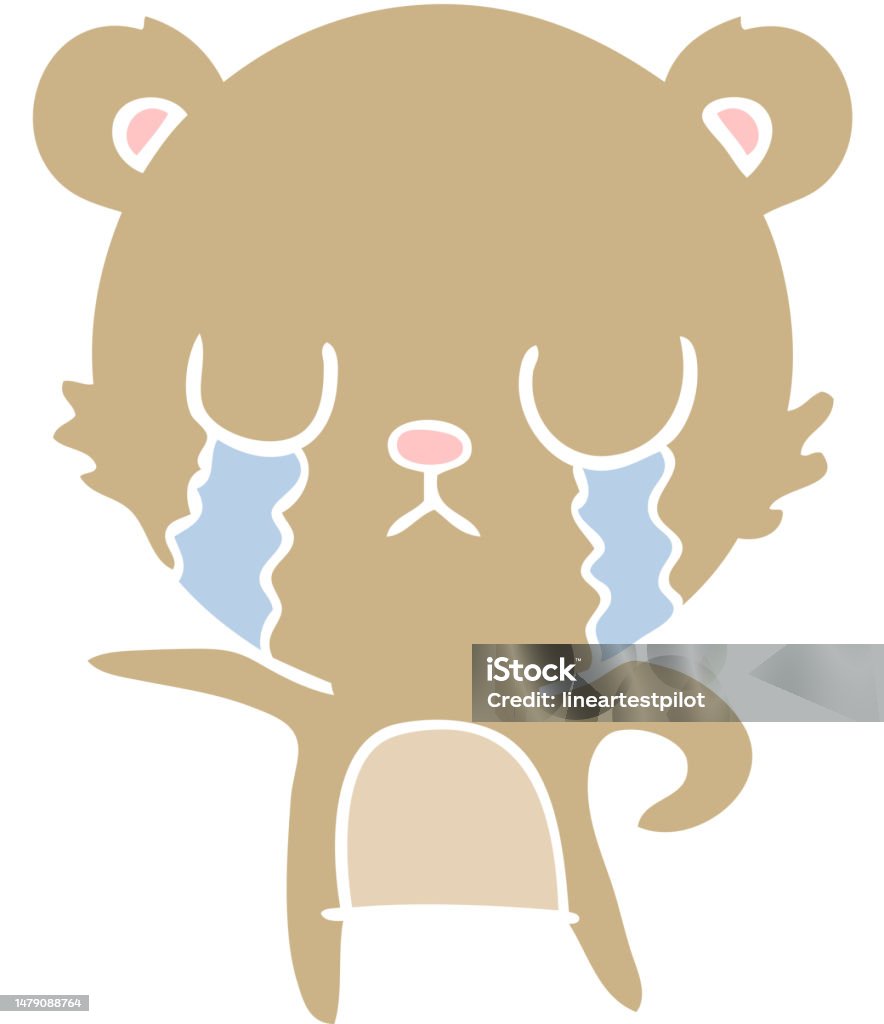 Animal Crying Color Crying Flat Color Style Cartoon Bear Stock Illustration - Download ...
