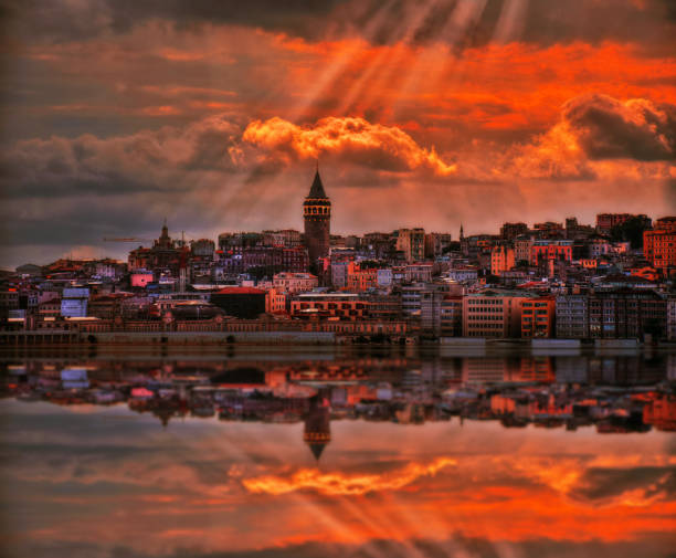 Galata Tower in Istanbul City, Turkey during Sunset. Photo taken on 07th June 2015, Istanbul, Turkey