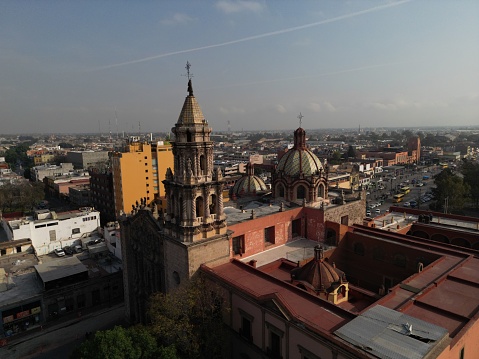 An aerial view of the San Luis Potosi Cathedral in Mexico, a stunning architectural masterpiece