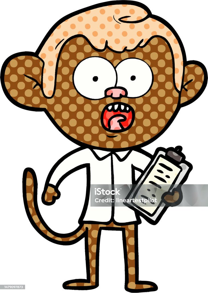 Monkeys Getting Zapped Cartoon Shocked Monkey Stock Illustration - Download Image Now - Animal ...