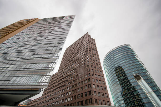 A low angle shot Potsdamer Platz in Berlin, Germany