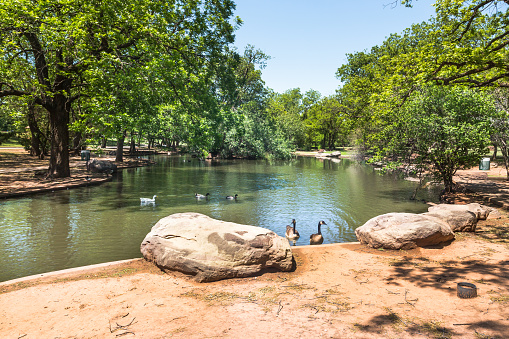 Water pond in the Lucy Park in Wichita Falls, Texas