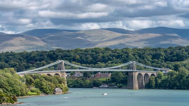 istock Menai Suspension Bridge spanning over the river in the United Kingdom. 1479110876