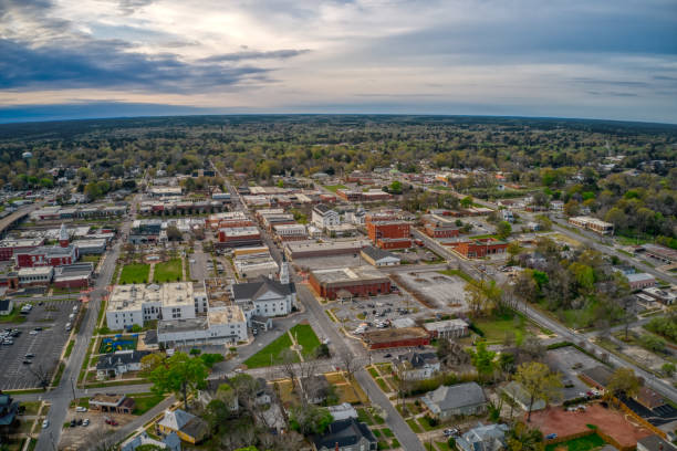 istock Aerial View of Opelika, Alabama at Dusk 1479110971