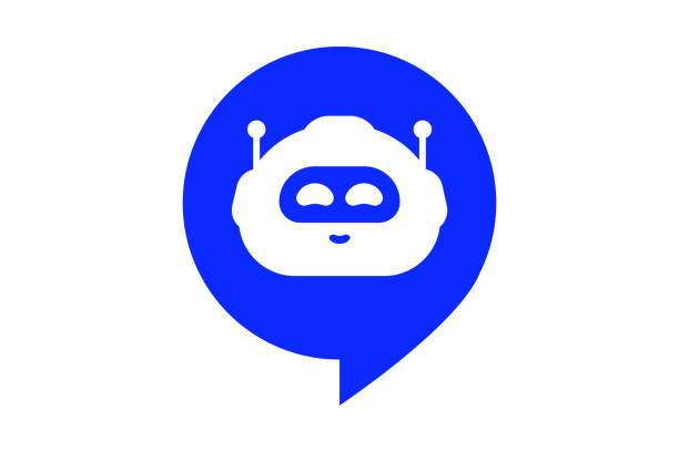 ilustrações de stock, clip art, desenhos animados e ícones de chatbot icon. chat bot logo concept. robot head in speech bubble, isolated on white background. support service bot. robot virtual assistance of website or mobile applications. vector illustration - question mark audio