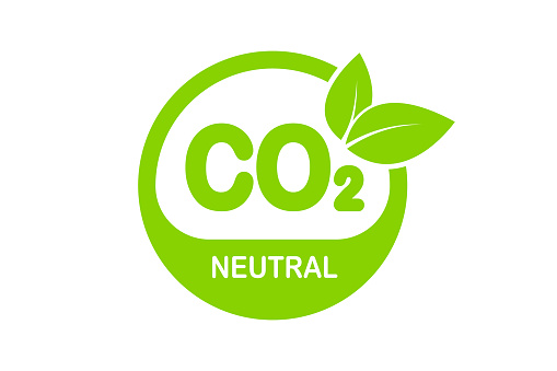 CO2  green stamp - carbon emissions free, no air atmosphere pollution, industrial production eco-friendly isolated sign