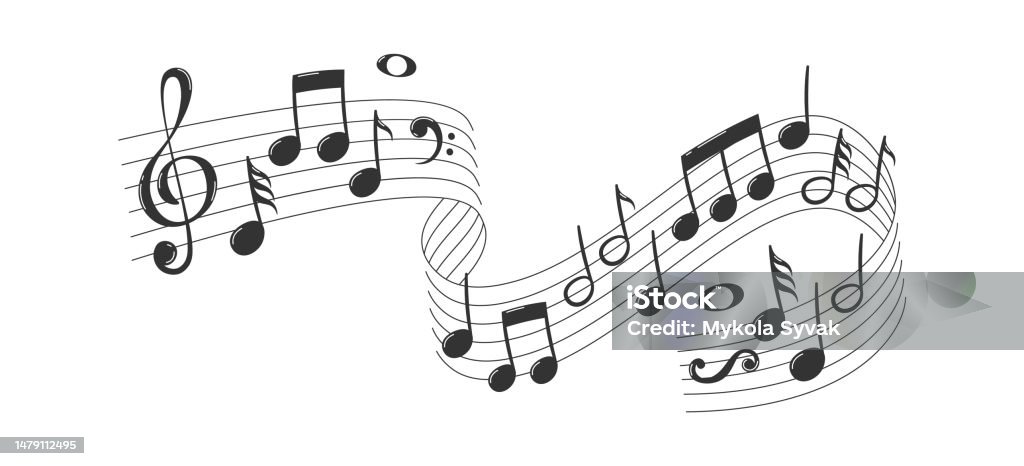 Music Flying Notes Pattern Musical Notes Flying Stock Illustration - Download Image Now ...