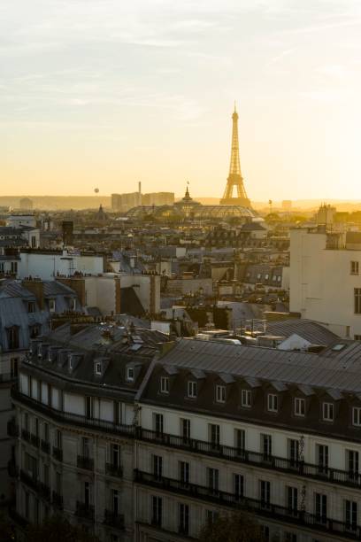istock Iconic Eiffel Tower viewed from the city at sunset. 1479113629