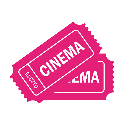 Cinema tickets vector icon on white background