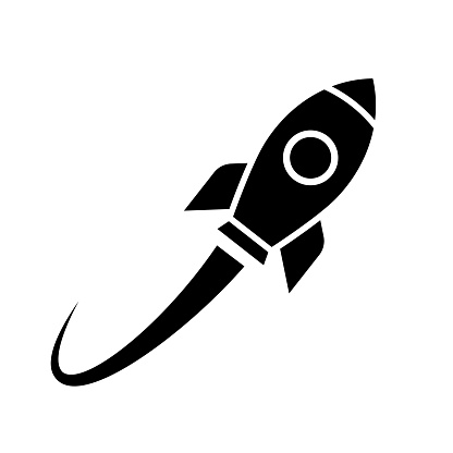 Rocket launch vector icon illustration on white background