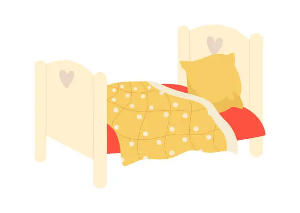 Vector illustration of Children Bed Illustration