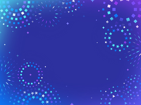 Fireworks explosion independence day sparkle glow modern celebration background design.