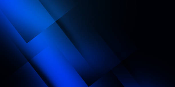 istock Modern abstract dark blue gradient geometric shapes background. Horizontal banner template 1479125185