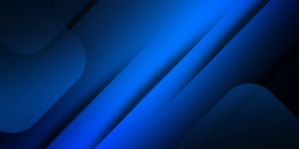 istock Modern abstract dark blue gradient geometric shapes background. Horizontal banner template 1479125186