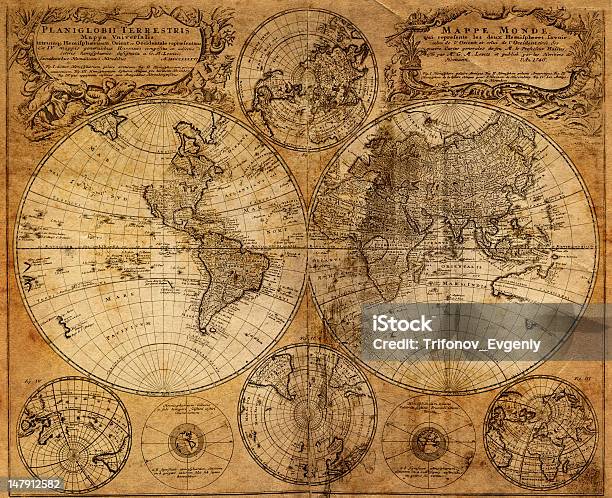 World Map Stock Photo - Download Image Now - World Map, Old, The Past