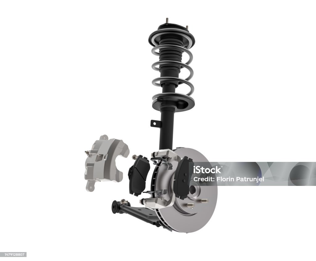 Exploded Brake System Car Brake System Exploded View Front Brake System With Suspension ...