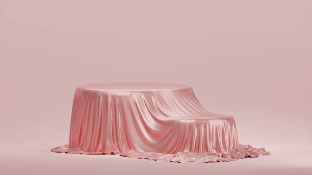 istock 3d rendering realistic pink fabric on the podium stand 1479130503