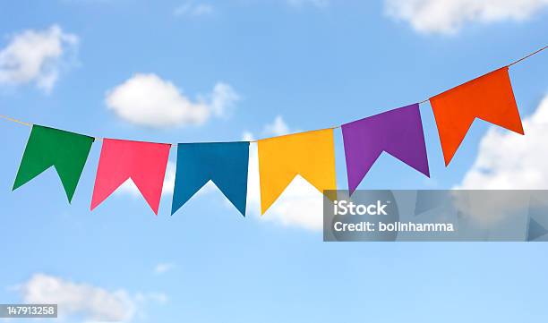 Colorful Party Flags For St John Stock Photo - Download Image Now - Flag, Small, Blue Mountains - Australia