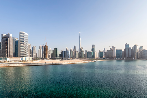 dubai city skyline, downtown view, united arab emirates.