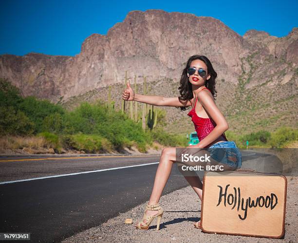 Woman Seeking Fame And Fortune In Hollywood Stock Photo - Download Image Now - Hollywood - California, California, Hitchhiking