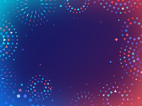 Fireworks explosion independence day sparkle glow modern celebration background design.