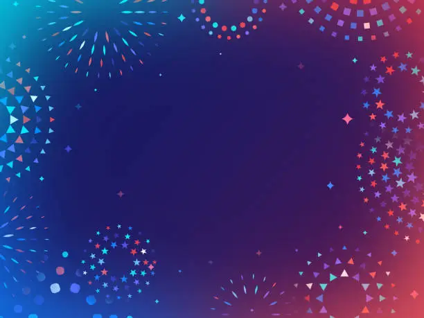 Vector illustration of Fireworks Celebration Independence Day Fourth of July Party Sale Background