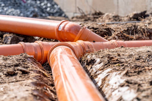 istock plastic pipe for sewage network in the base plate at the construction site 1479136539