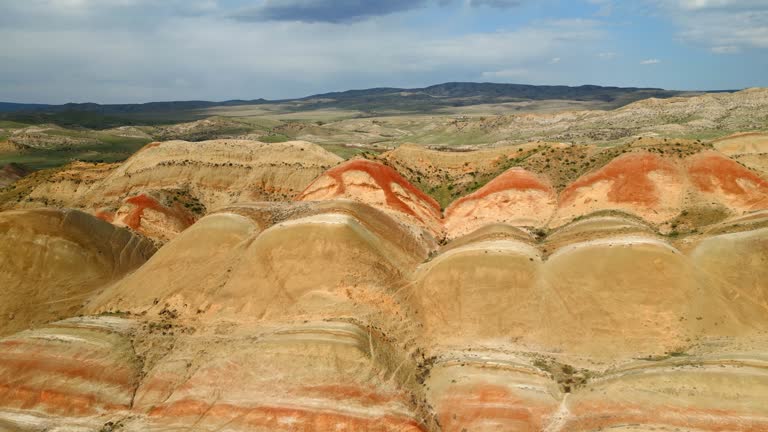 Springtime Glory: A Bird's-Eye View of Colorful Hills on the Azerbaijan-Georgia Border