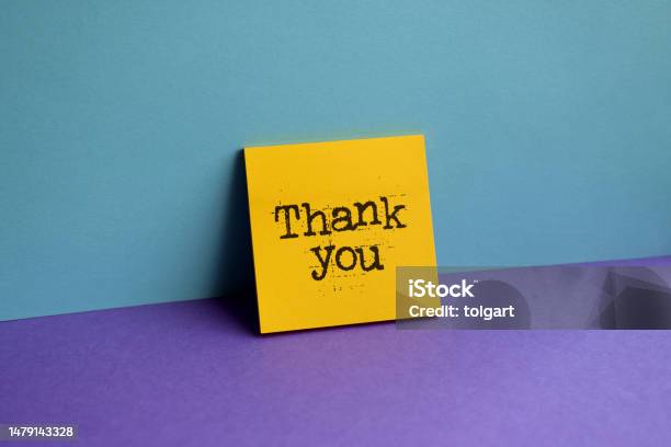 Thank You On Sticky Note Stock Photo - Download Image Now - Thank You - Phrase, Gratitude, Heart Shape