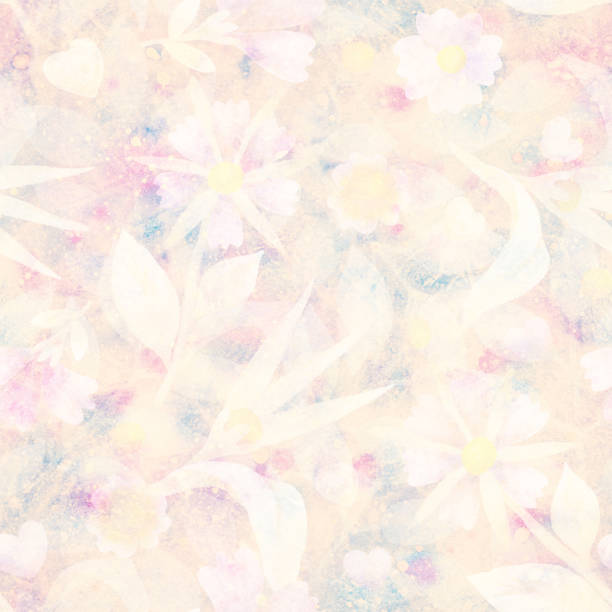 istock Seamless pattern. Floral ornament. Raster illustration. Light watercolor retro background with flowers for design. Printing on fabric or paper. 1479143531