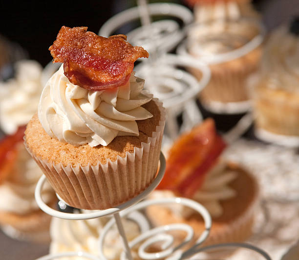 Bacon Cupcake stock photo