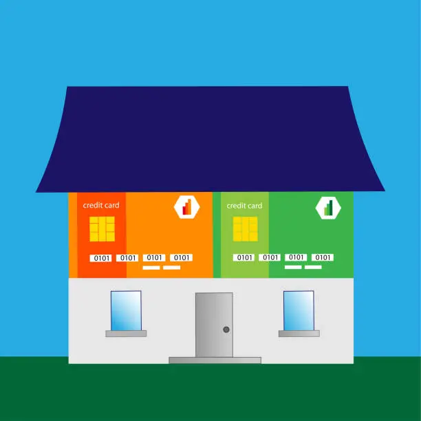 Vector illustration of Credit in housing