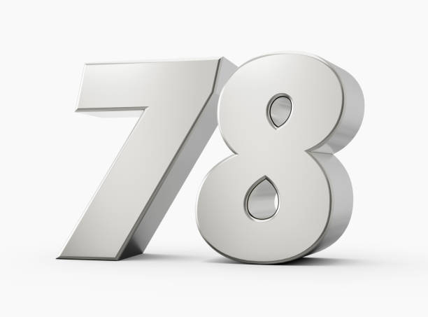 istock Silver 3d numbers 78 Seventy Eight. Isolated white background 3d illustration 1479152685