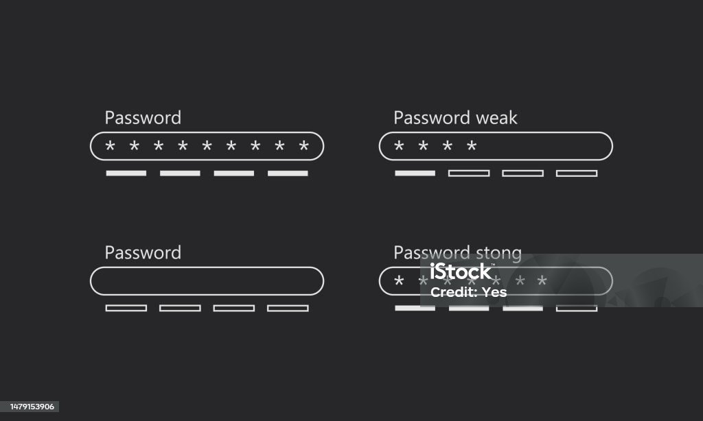 Weak User Interface Password Weak And Strong Interface Security Bar Safety Requirement Form ...