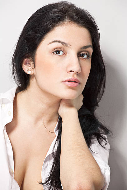 istock close-up portrait pf brunette 147915694